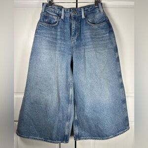NWOT We The Free Cropped High Waist Extra Wide Leg Medium Wash Jeans Size 27